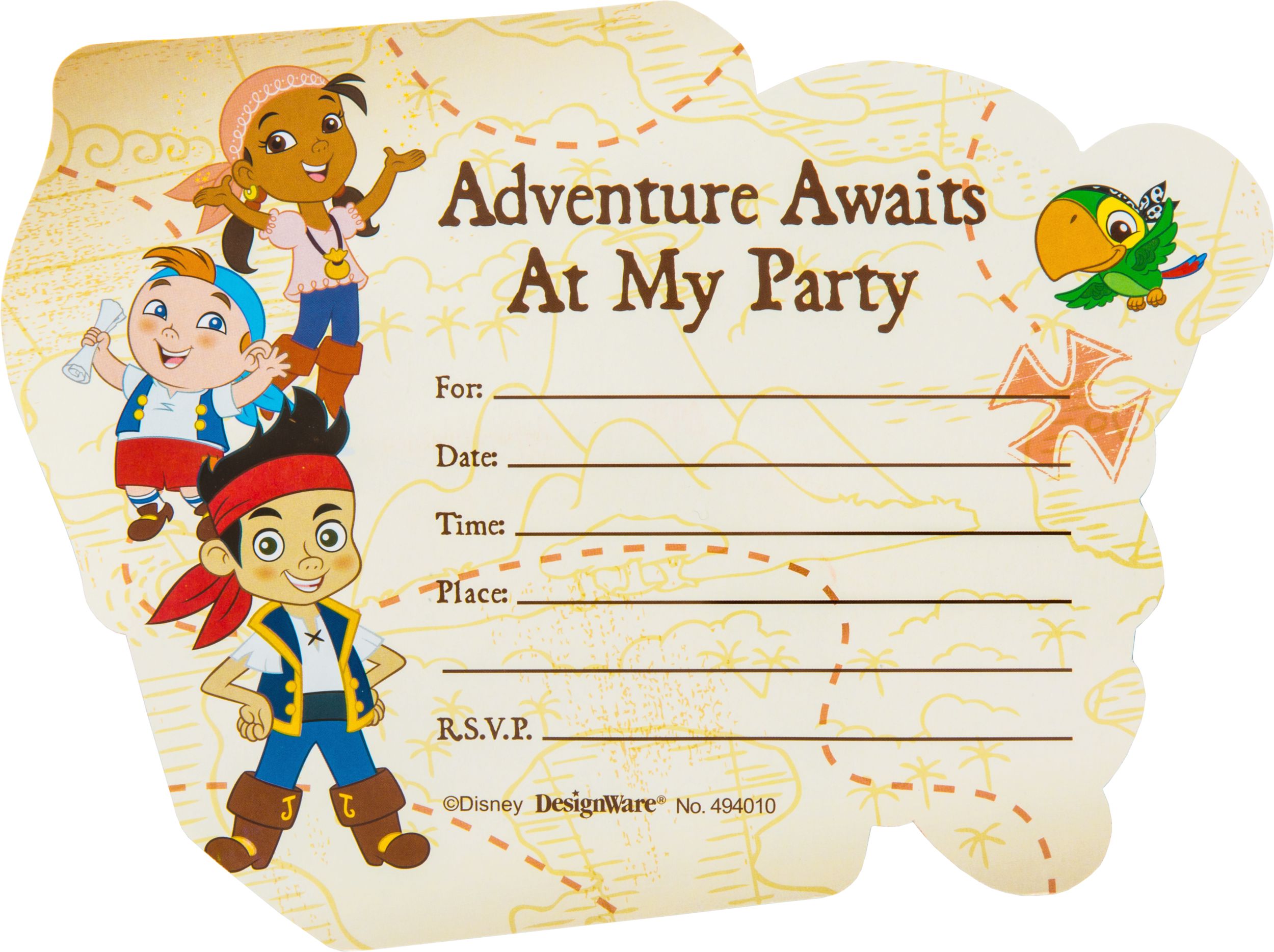 Premium 3D Jake and the Never Land Pirates Invitations, 8-pk Front_Flat