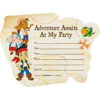 Premium 3D Jake and the Never Land Pirates Invitations, 8-pk Front_Flat