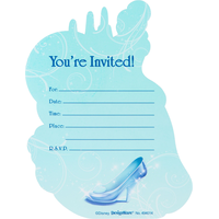 Premium 3D Cinderella Invitations, 8-pk Front_Flat