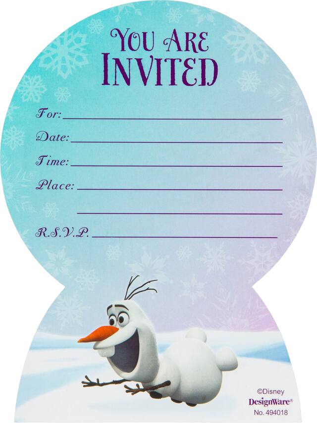 Premium 3D Frozen Invitations, 8-pk Front_Flat