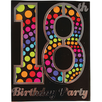 Invitation Fête de 18e&nbsp;anniversaire, paq. 8 Front_Flat