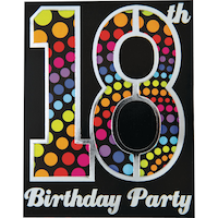 Invitation Fête de 18e anniversaire, paq. 8 Front_Flat