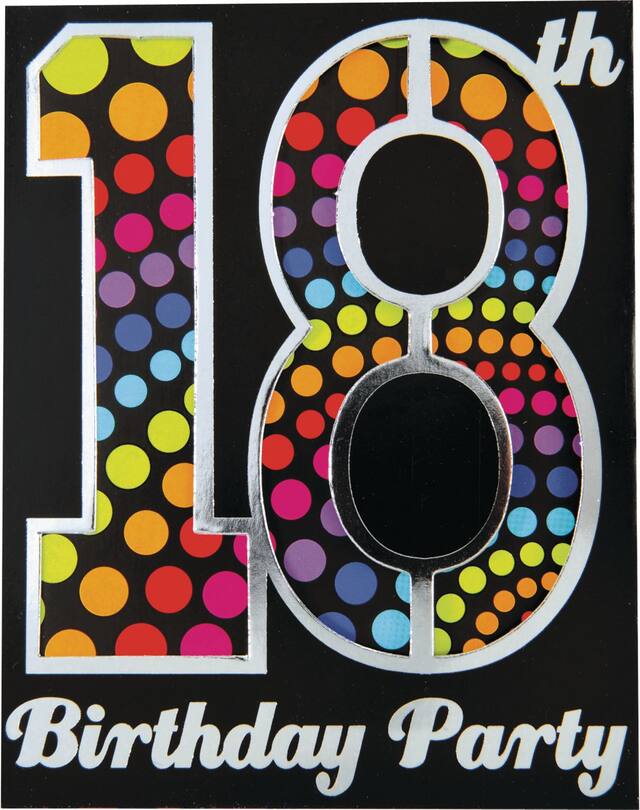 18th Birthday Party Invitation, 8-pk Front_Flat