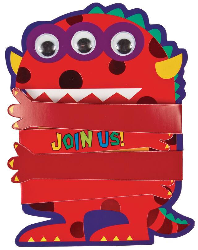 Invitation grand format Folie d'anniversaire, paq. 8 Front_Flat