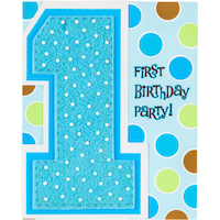 Invitation grand format 1&nbsp;an aujourd'hui, garçon, paq. 8 Front_Flat