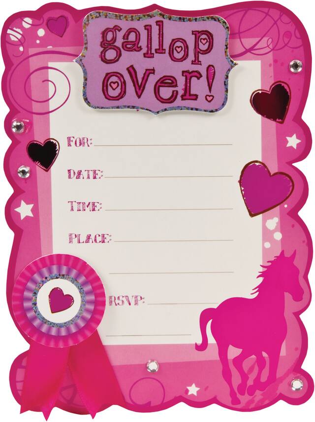 Horseplay Jumbo Invitations, 8-pk Front_Flat