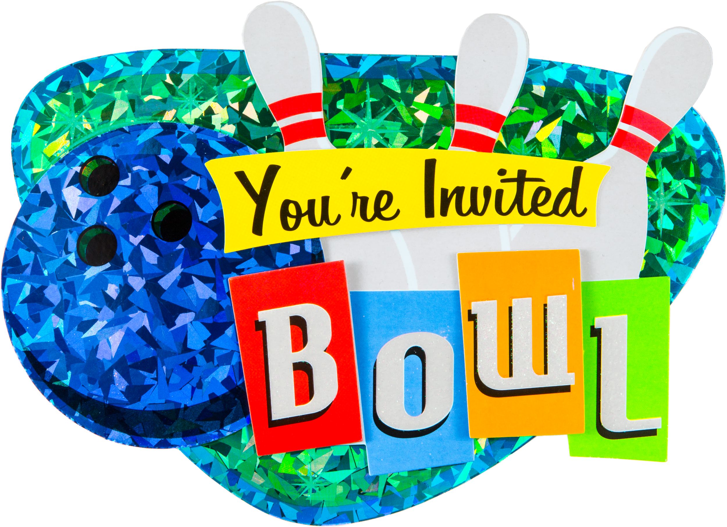 Bowling Alley Jumbo Invitations, 8-pk Back_Flat