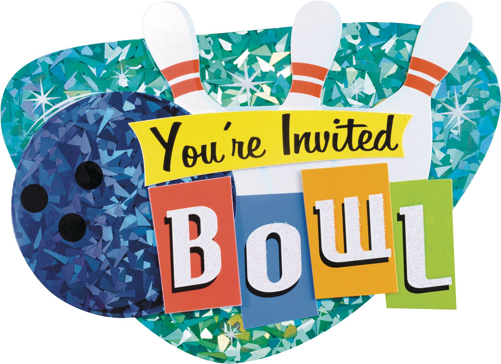 Bowling Alley Jumbo Invitations, 8-pk Front_Flat