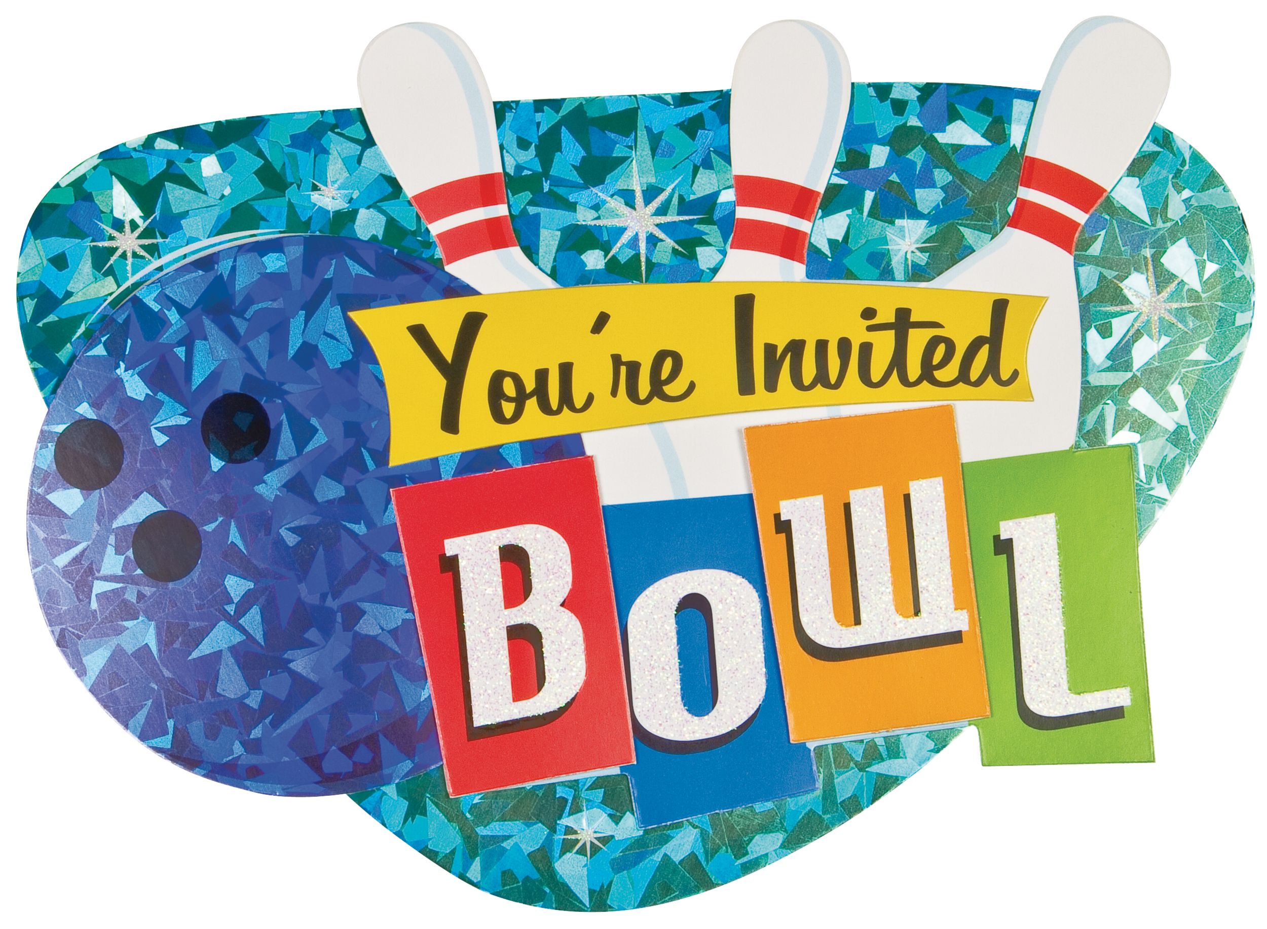 Bowling Alley Jumbo Invitations, 8-pk Front_Flat