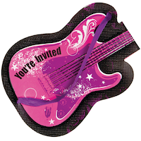 Invitations géantes Rock fille, paq. 8 Front_Flat