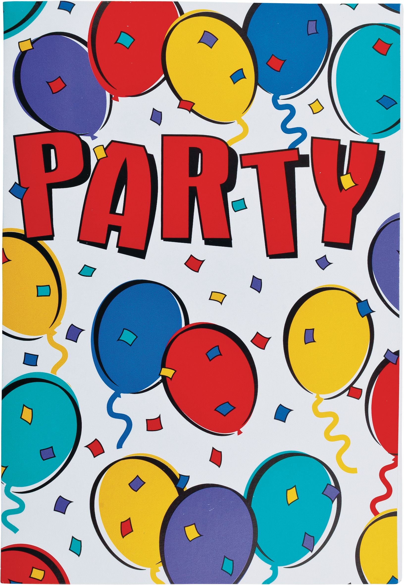 Balloon Party Folded Invitations, 8-pk Front_Flat