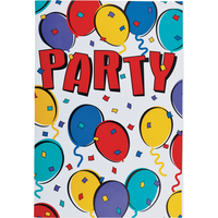 Balloon Party Folded Invitations, 8-pk Front_Flat