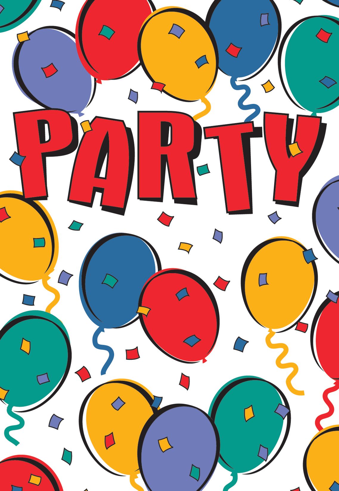Balloon Party Folded Invitations, 8-pk Front_Flat