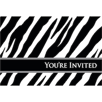 Zebra Invitations, 8-pk Front_Flat