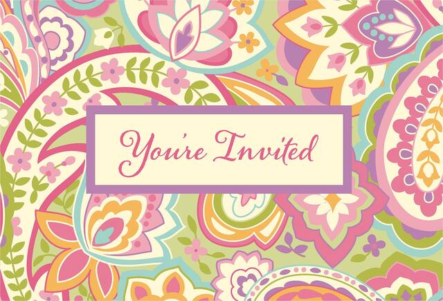 Invitations Cachemire fabuleux, paq. 8 Front_Flat