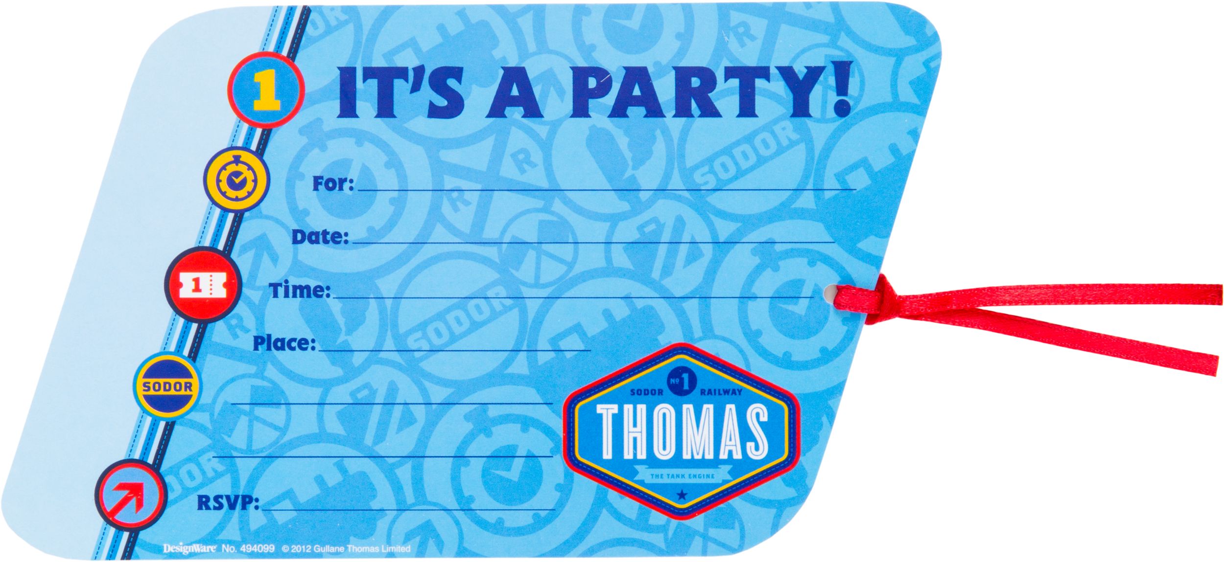 Large Thomas the Tank Engine Invitations, 8-pk Front_Flat