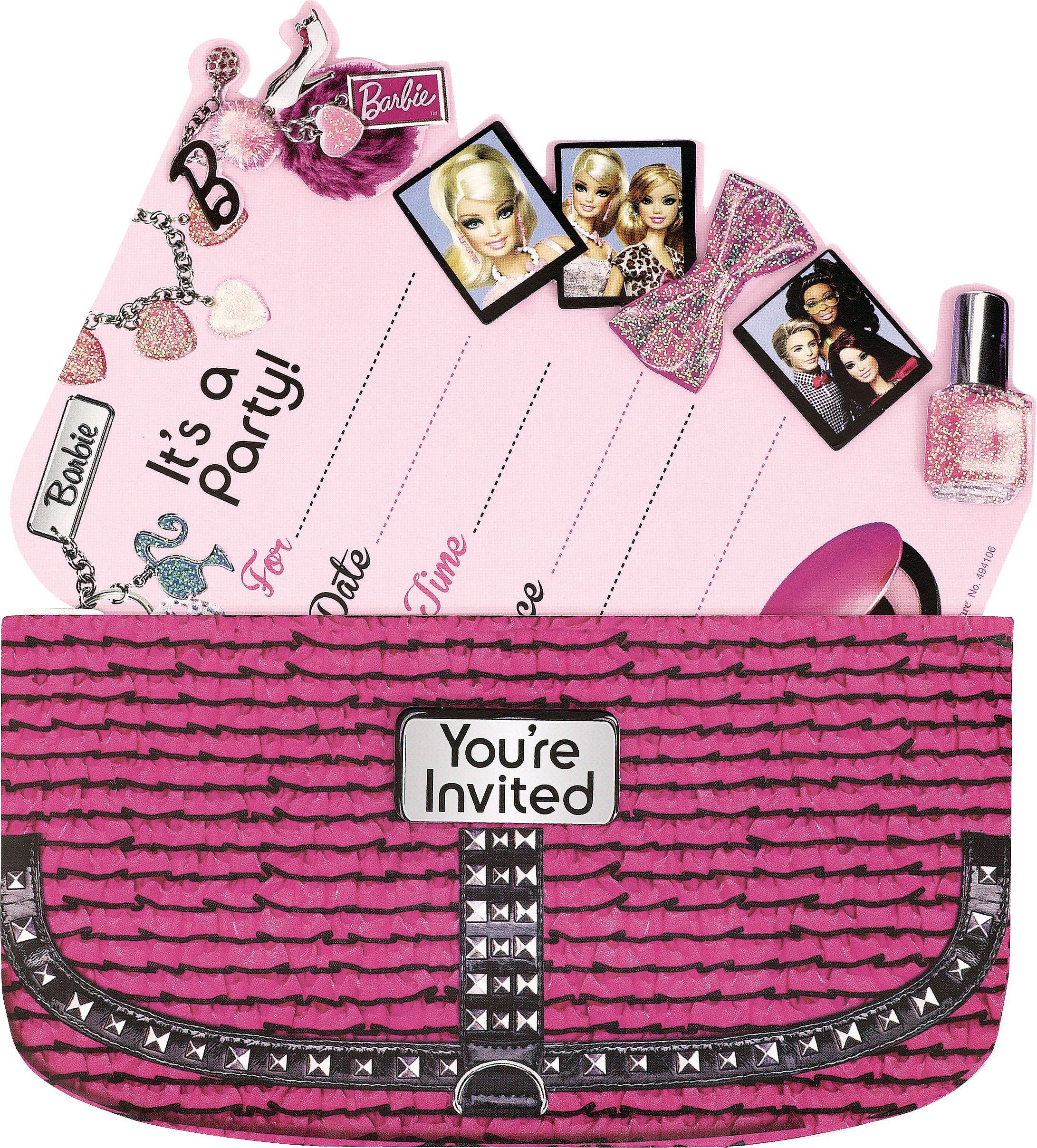 Large Barbie Invitations, 8-pk Front_Flat