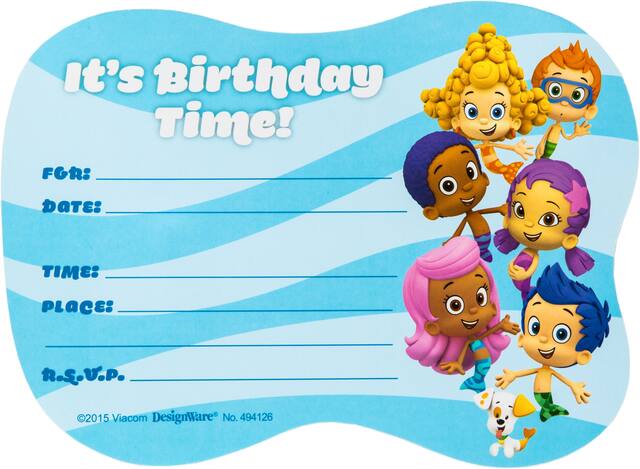 Premium Bubble Guppies Invitations, 8-pk Front_Flat