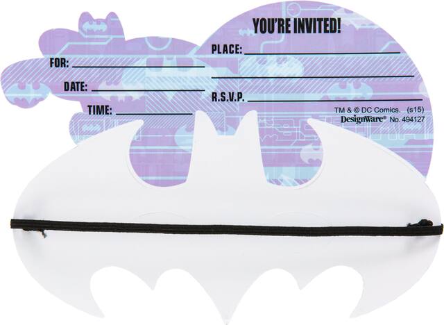 Premium Prismatic Batman Invitations, 8-pk Front_Flat
