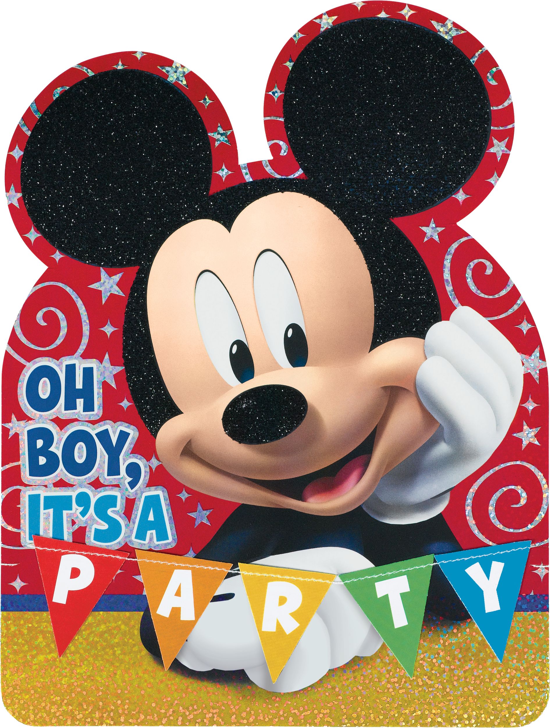 Jumbo Mickey Mouse Deluxe Invitations, 8-pk Front_Flat