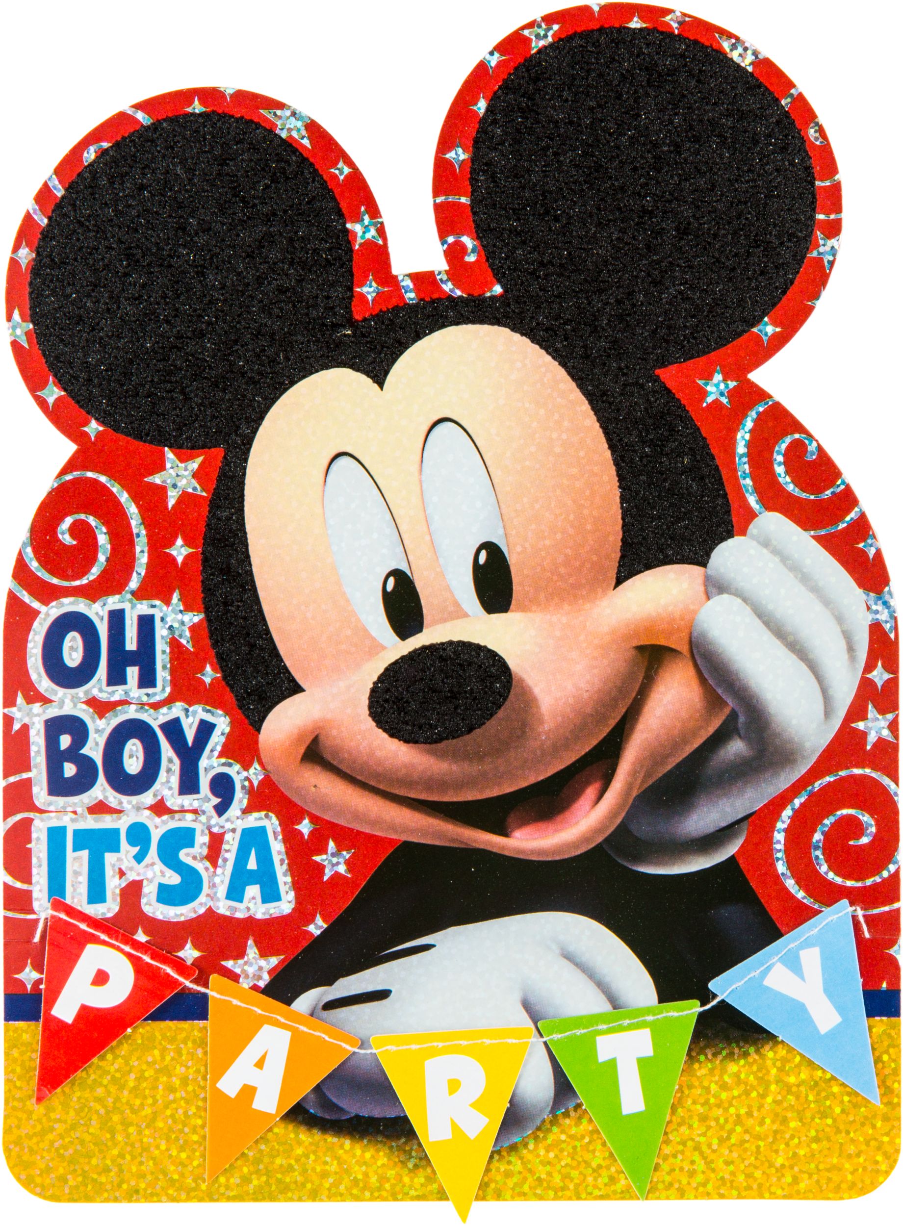 Jumbo Mickey Mouse Deluxe Invitations, 8-pk Back_Flat