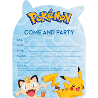 Pokemon Premium Pikachu Invitations, 8-pk Front_Flat