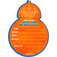 Invitations Star Wars 7 Le Réveil de la Force BB-8 de qualité supérieure, paq. 8 Front_Flat