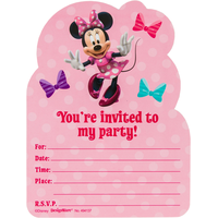 Invitation prismatique Minnie Mouse de luxe avec bracelet, paq. 8 Front_Flat