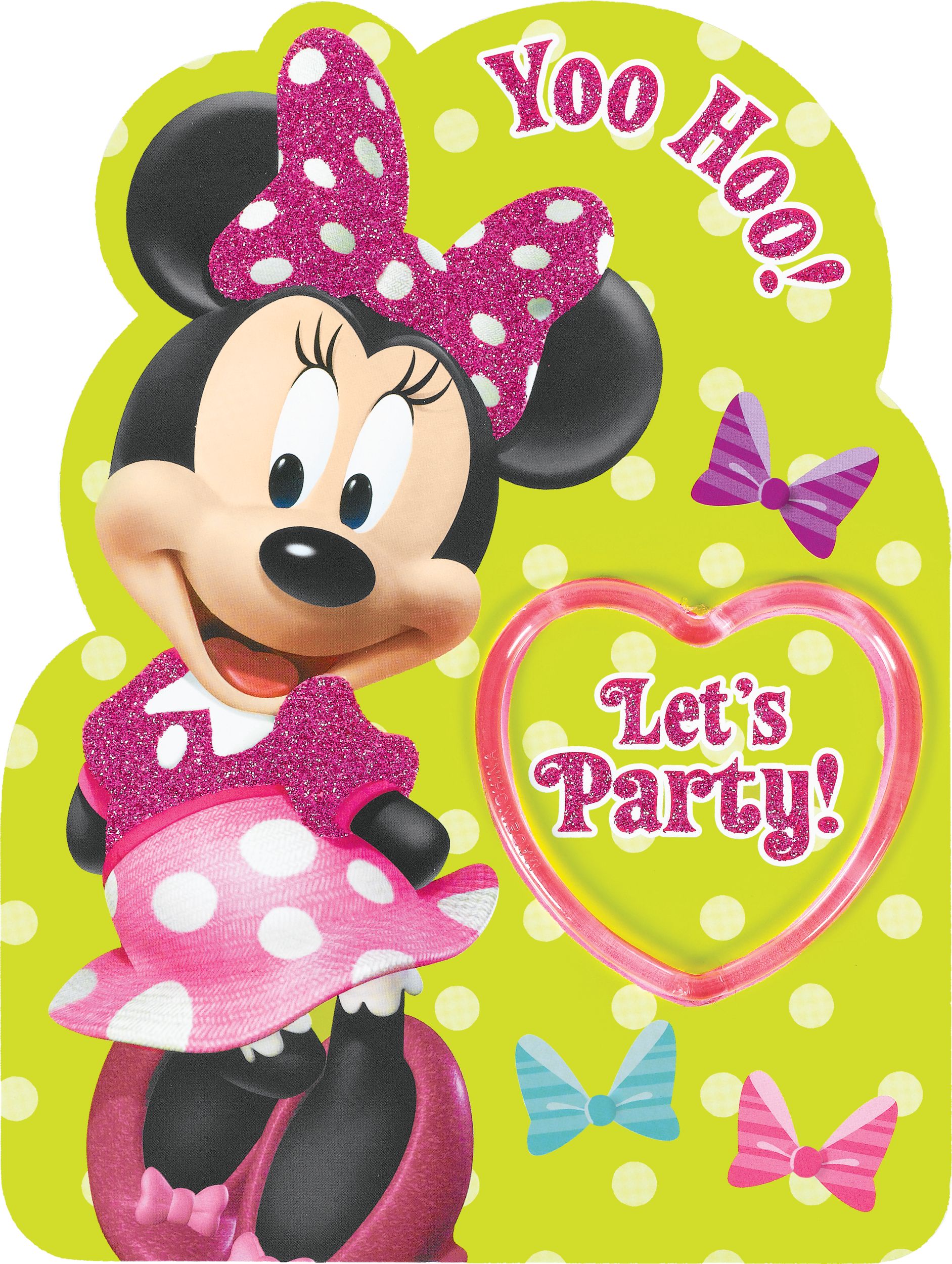 Premium Prismatic Minnie Mouse Invitation with Bracelet, 8-pk Front_Flat