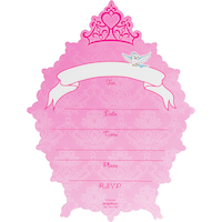Invitations Princesses de Disney de luxe, paq. 8 Front_Flat