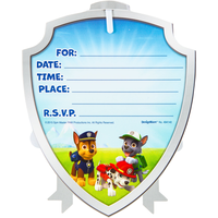 Invitations prismatiques Pat'Patrouille de qualité supérieure avec écussons, paq. 8 Front_Flat