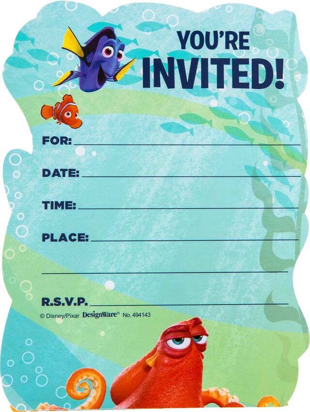 Premium Prismatic Finding Dory Invitations, 8-pk Front_Flat