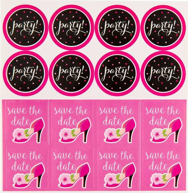 Premium Glitter Zebra Shoe Invitations, 8-pk Front_Flat