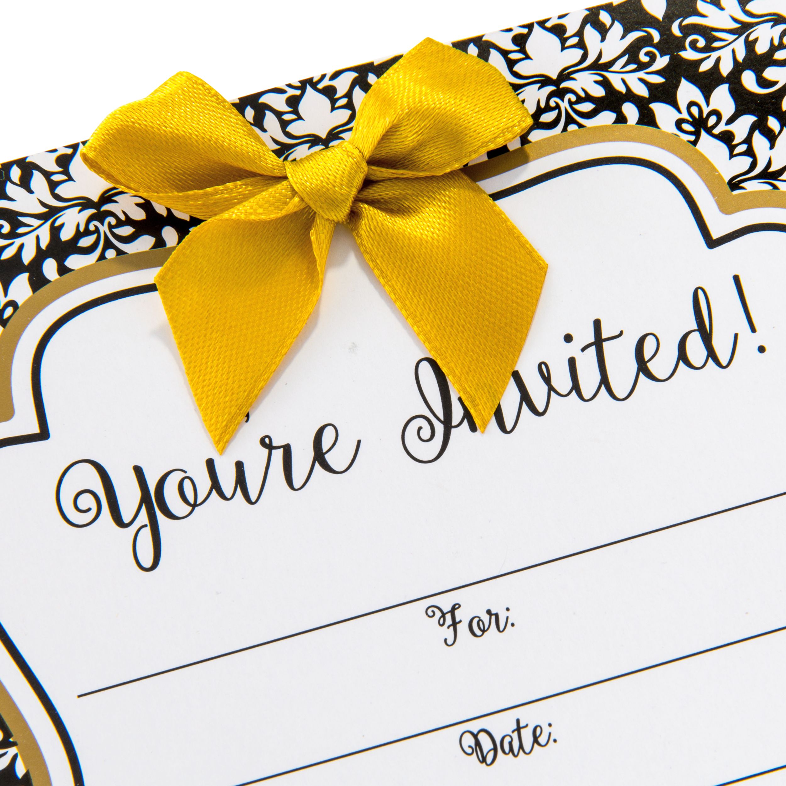 Black White Damask Invitations, 8-pk CloseUp