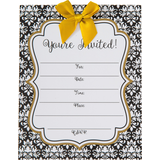 Black  White Damask Invitations, 8-pk Front_Flat