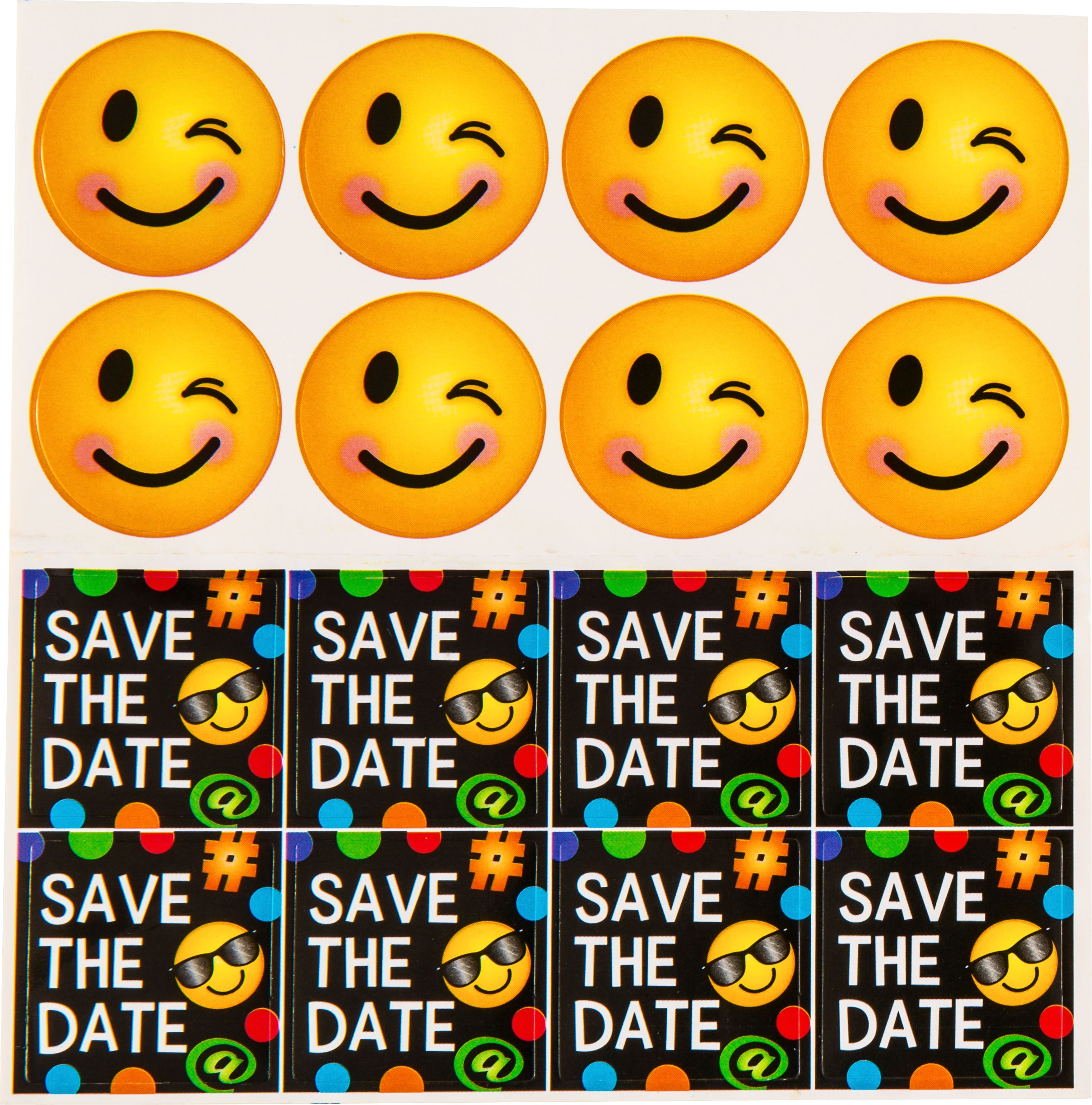 Metallic Smiley Graduation Invitations, 8-pk Overhead_Flat