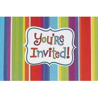 Striped Celebration Invitations, 50-pk Front_Flat