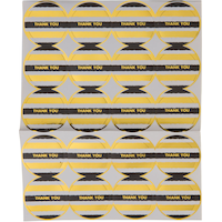 Metallic Gold & Black Striped Thank You Notes, 20-pk Front_Flat