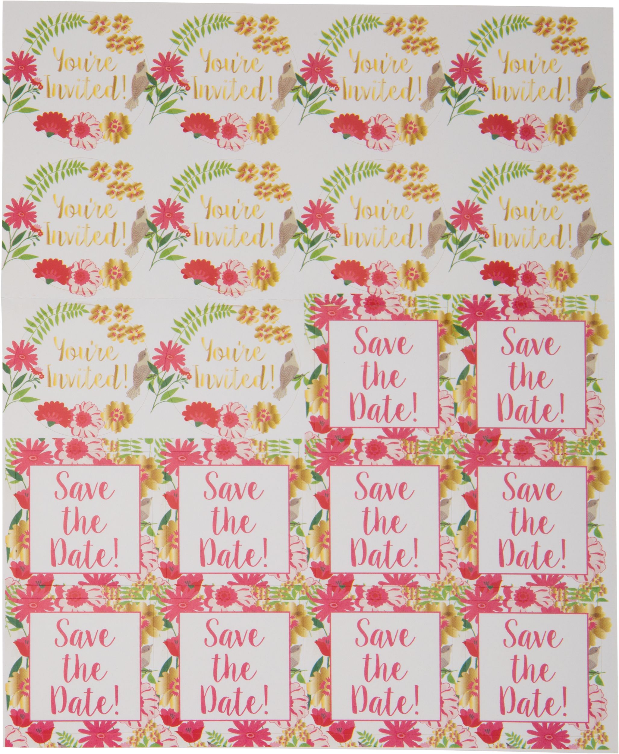 Metallic Chic Floral Invitations, 20-pk Overhead_Flat