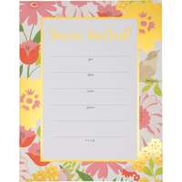 Metallic Chic Floral Invitations, 20-pk Front_Flat