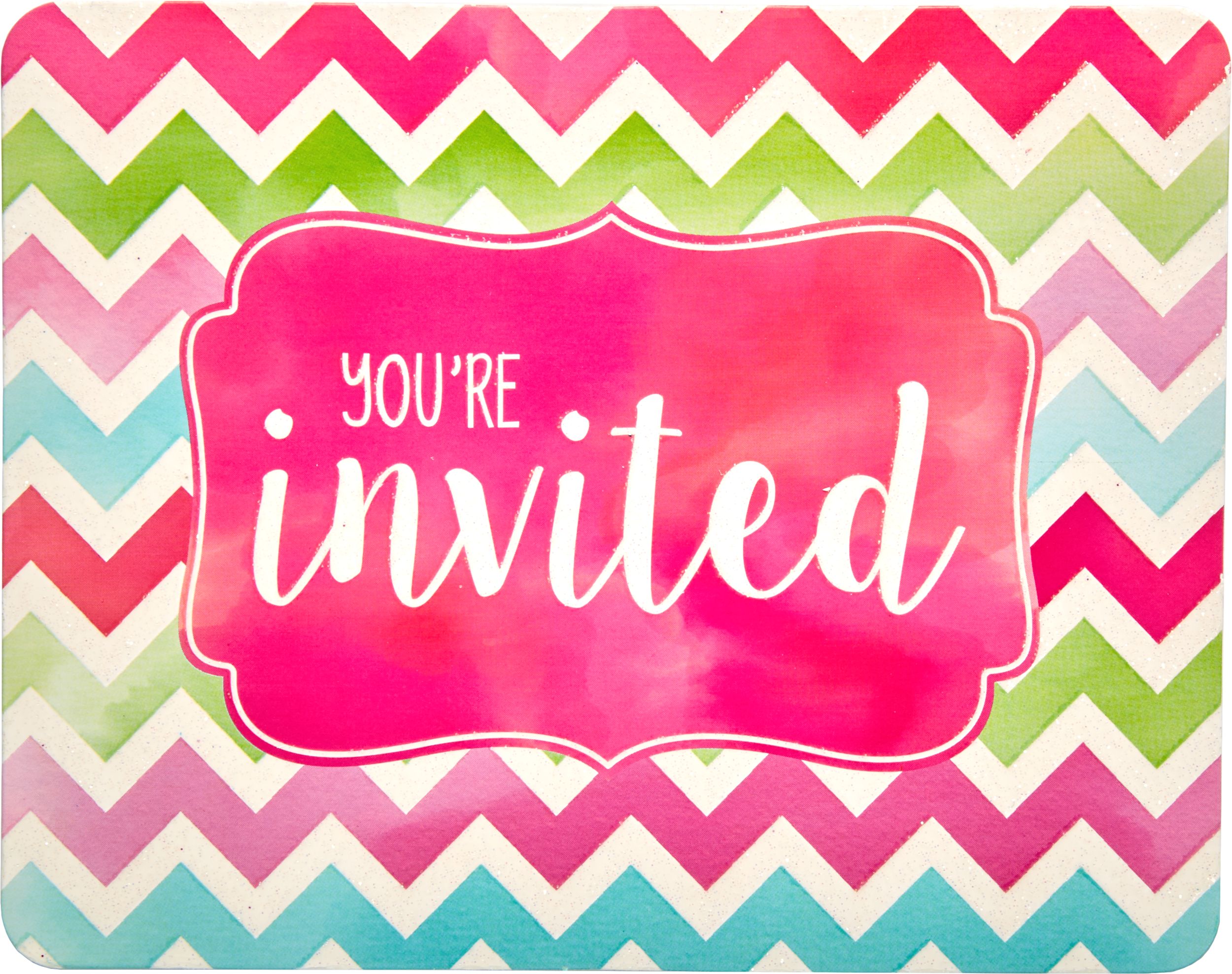 Invitations chevrons à l'aquarelle, paq. 20 Back_Flat