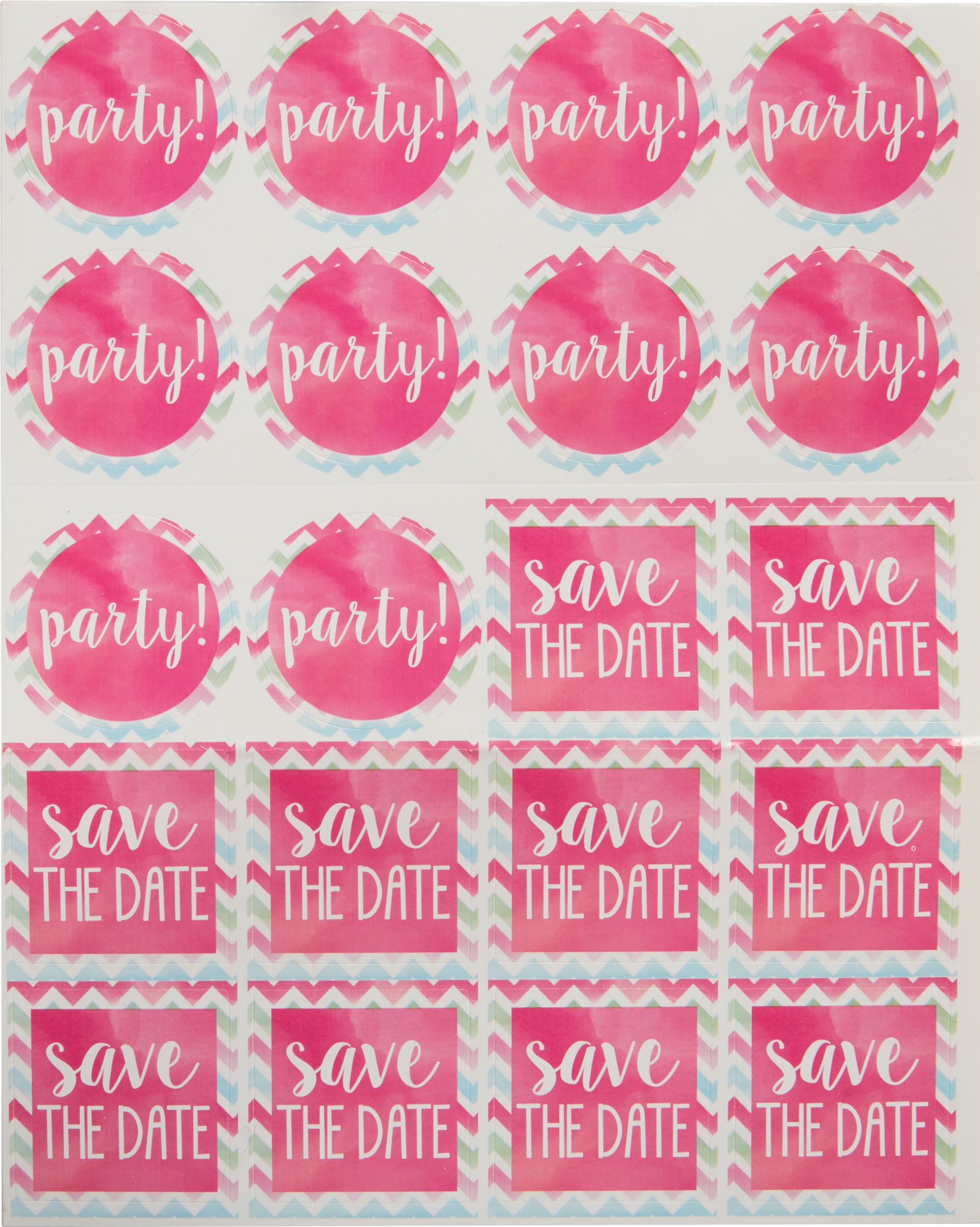 Invitations chevrons à l'aquarelle, paq. 20 Front_Flat