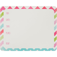 Invitations chevrons à l'aquarelle, paq. 20 Front_Flat