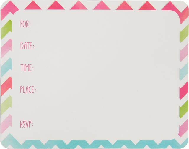 Chevron Watercolour Invitations, 20-pk Front_Flat