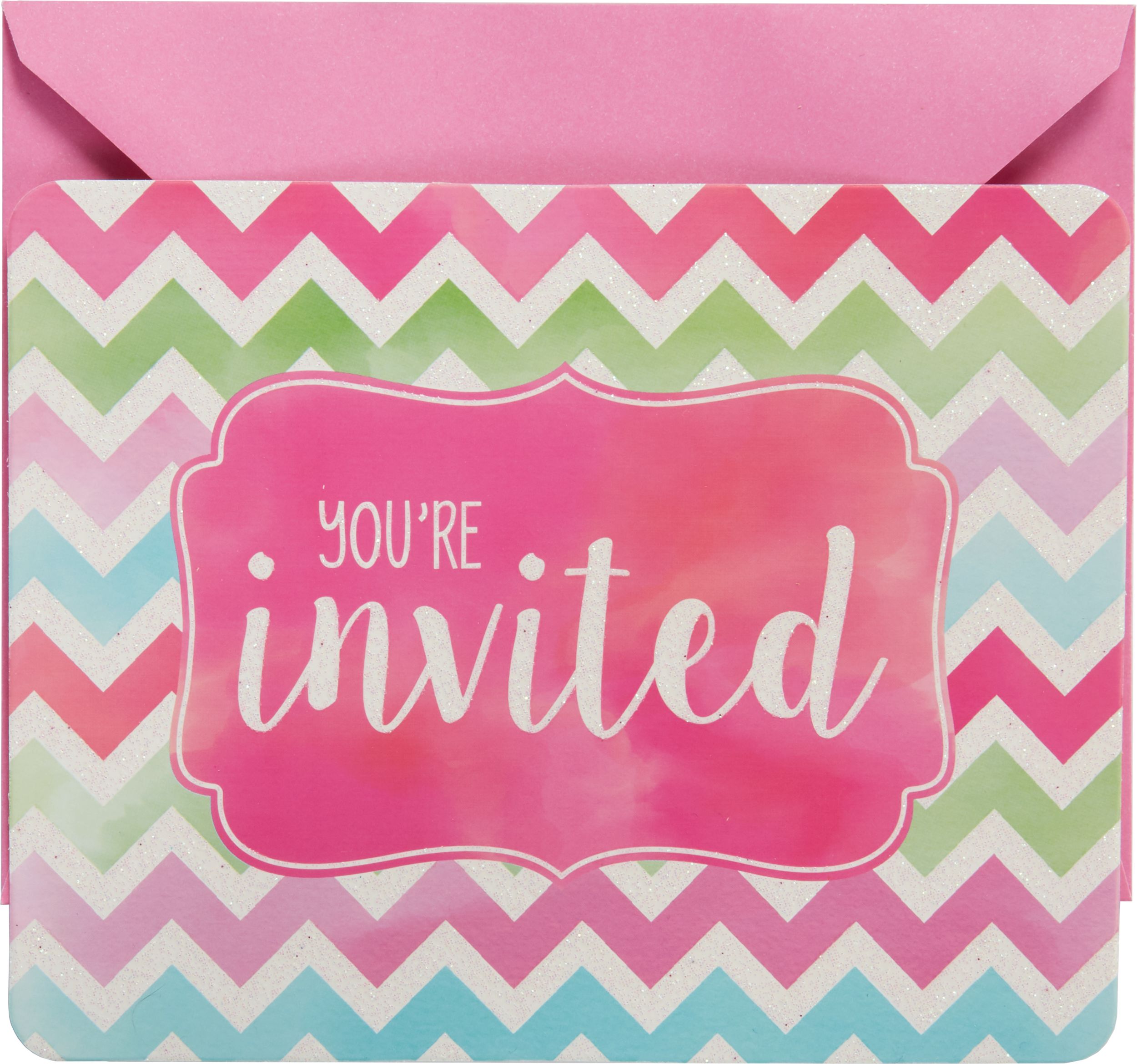 Invitations chevrons à l'aquarelle, paq. 20 Back_Flat
