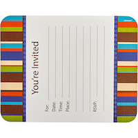 Invitations rayées sur mesure, paq. 20 Front_Flat