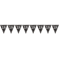 Sparkling Celebration Prismatic 18th Birthday Pennant Banner Front_Flat