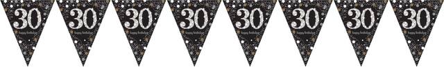 Banderole à fanions scintillante iridescente de célébration du 30e&nbsp;anniversaire Front_Flat