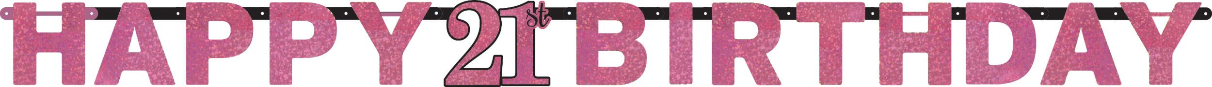Sparkling Celebration Pink Prismatic 21st Birthday Banner Front_Flat