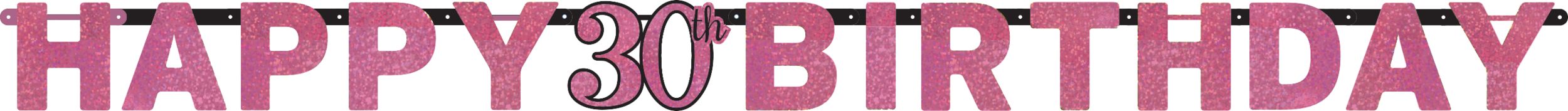 Sparkling Celebration Pink Prismatic 30th Birthday Banner Front_Flat